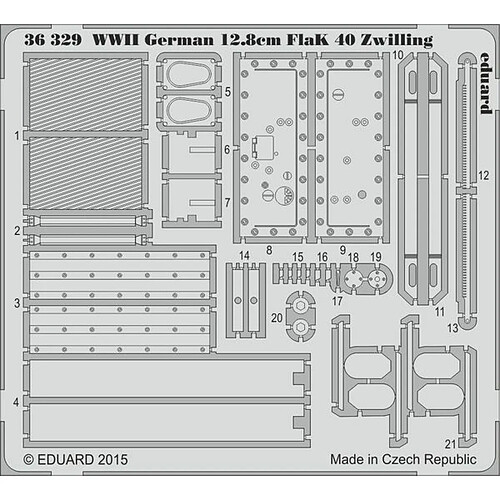 WWII German 12,8cm Flak 40 Zwilling f.Ta Takom- 1:35e - Eduard Accessories