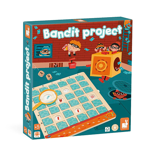 Janod - Jeu du Bandit - Jeu de Réflexion et Logique Enfant - Tableau À Double Entrée - Jeu en Bois et Carton FSC - Dès 5 Ans, J05087