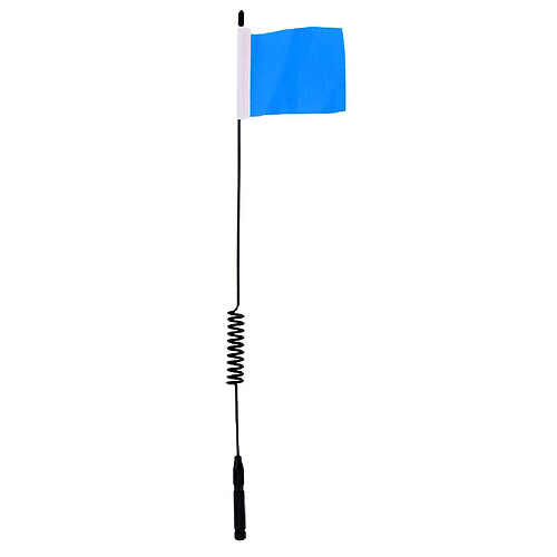 Antenne décorative en métal de 11,4 pouces avec accessoires de drapeau pour voiture bleue 1/10 RC