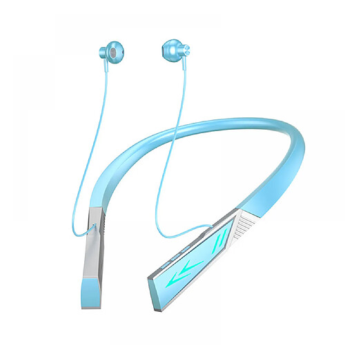 General Casque Bluetooth avec micro, magnétique, léger et confortable sans fil tour de cou, super longue endurance, écouteurs de sport étanches IPX pour la salle de sport à domicile(bleu)