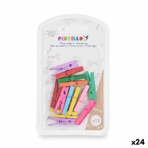 Pincello Pinces de serrage Petit Multicouleur Bois (24 Unités)