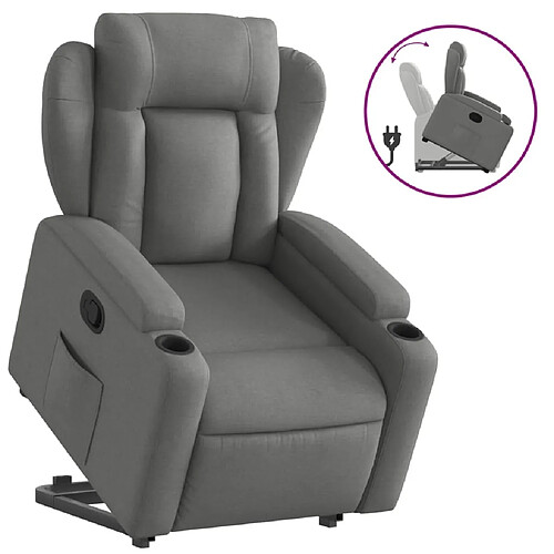 Maison Chic Fauteuil Relax pour salon, Fauteuil inclinable Gris foncé Tissu -GKD85388