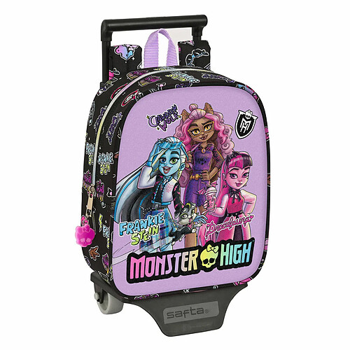 Cartable à roulettes Monster High Creep Noir 22 x 27 x 10 cm