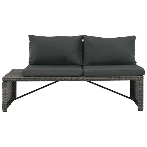 Maison Chic Salon de jardin 3 pcs + coussins - Mobilier/Meubles de jardin - Table et chaises d'extérieur Résine tressée Gris -MN87031