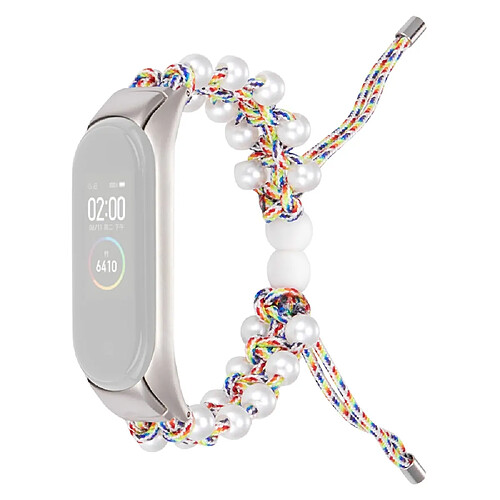 Bracelet en nylon perles décorées, cordon de serrage réglable, coloré pour votre Xiaomi Mi Band 3/4