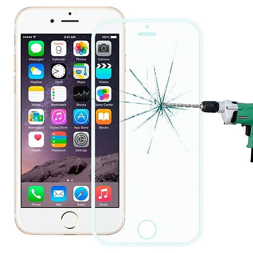 Wewoo Verre trempé blanc pour iPhone 6 Plus Film en plein écran anti-déflagrant de 0.3mm