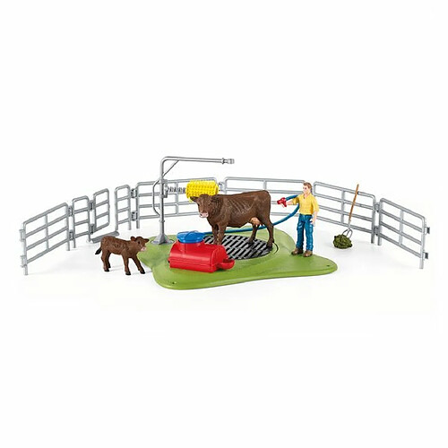 Schleich Farm World Station de lavage pour vaches