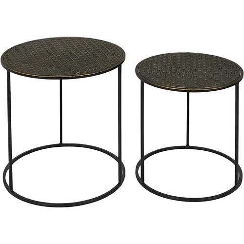 The Home Deco Factory Tables gigognes en métal martelé Mirage (Lot de 2).