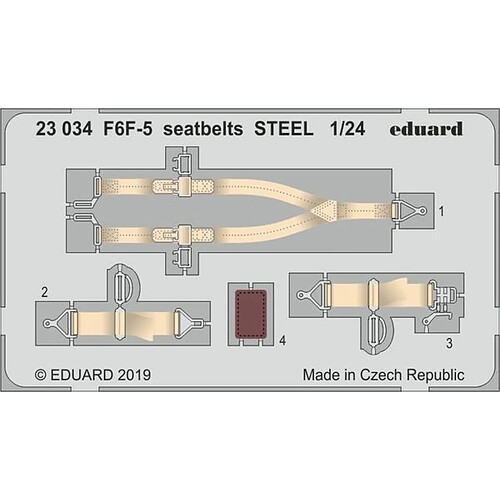 F6F-5 seatbelts STEEL for Airfix - 1:24e - Eduard Accessories