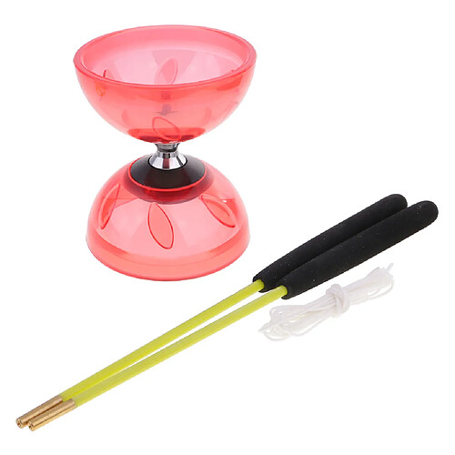 10,5cm triple roulement jonglerie diabolo jouets avec bâtons et chaîne set rouge