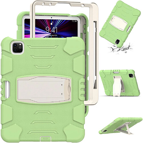 Coque en TPU + silicone anti-chute vert matcha pour votre Apple iPad Pro 11 pouces (2021)/(2020)/(2018)/Air (2020)