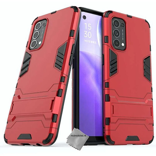 Htdmobiles Coque rigide anti choc pour Oppo Find X3 Lite / Realme GT Master Edition + film ecran - ROUGE