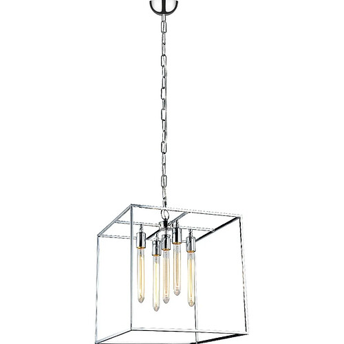 EPIKASA Suspension Telaio, Argent, Verre, 35,5x35,5x150 cm