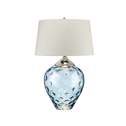 Elstead Lighting Lampe de table Samara Verre transparent,acier,fausse soie, Verre teinté bleu