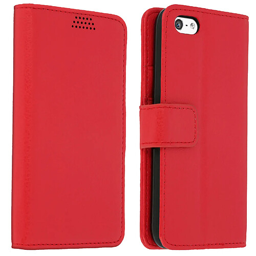 Avizar Étui iPhone 5 / 5S / SE Housse Clapet Porte-carte Fonction stand - Rouge