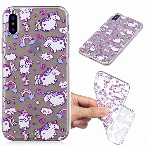 Wewoo Coque Fashion Etui de protection en TPU peint pour iPhone XS Max motif Cheval de Bobi