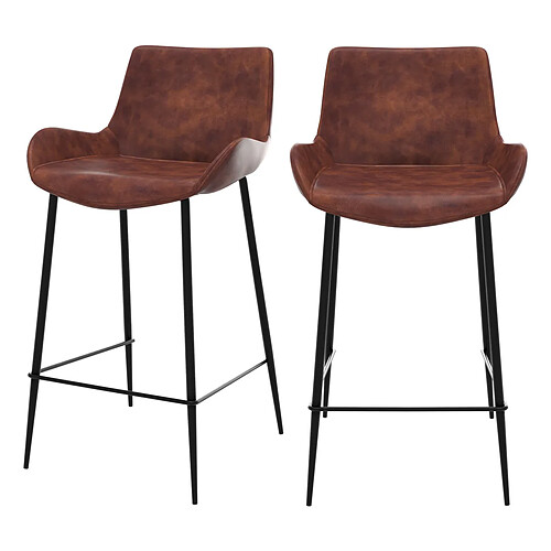 Rendez Vous Deco Chaise de bar mi-hauteur Pirata marron 65 cm (lot de 2)