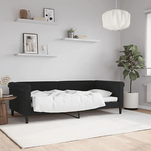 vidaXL Lit de repos sans matelas noir 90x190 cm velours