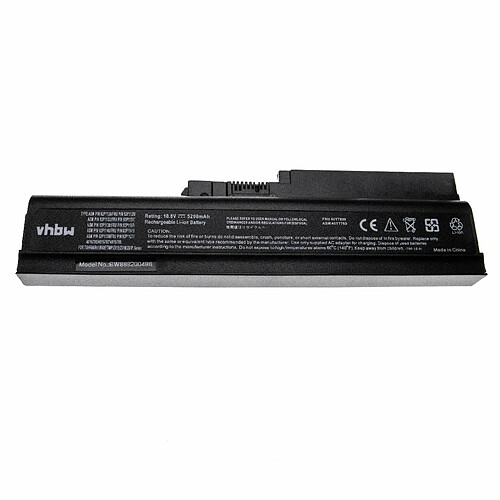 vhbw Batterie compatible avec IBM / Lenovo ThinkPad Z61p ordinateur portable Notebook (5200mAh, 10,8V, Li-ion)