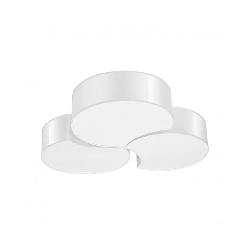 Luminaire Center Plafonnier Circle Decorative PVC blanc 6 ampoules 11,5cm