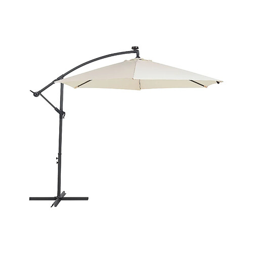 Beliani Parasol déporté beige avec éclairage LED d 285 cm CORVAL