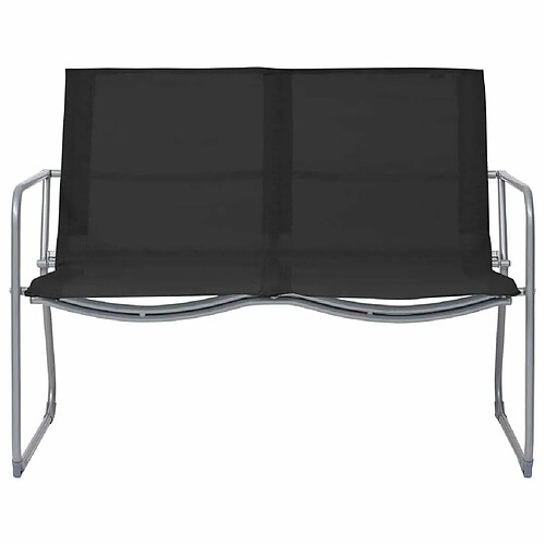 Maison Chic Salon de jardin 4 pcs - Table et chaises d'extérieur - Mobilier/Meubles de jardin Moderne Tissu et acier Noir -MN71742