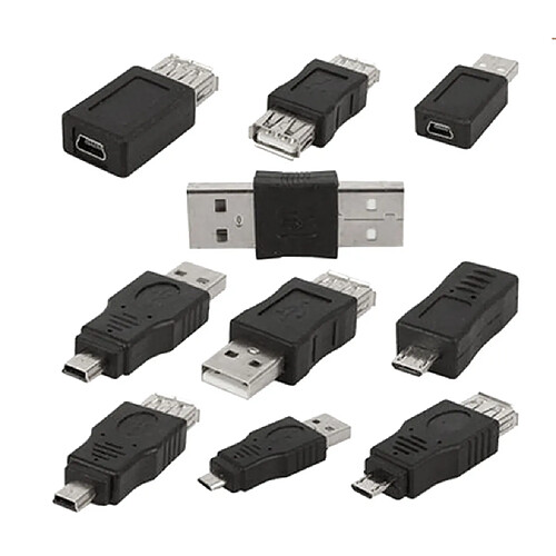 10pcs Adaptateurs Convertisseurs Usb Mâles Vers Micro Usb Femelles Accessoires