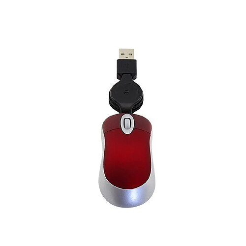 Wewoo Souris Mini d'ordinateur câble USB rétractable optique Ergonomic1600 DPI Portable petites pour ordinateur Rouge