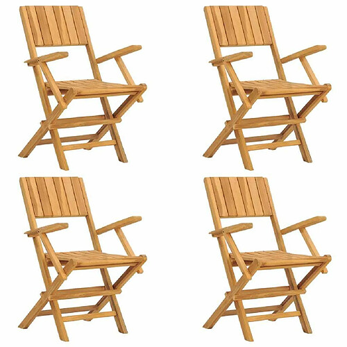 Maison Chic Lot de 4 Chaises de jardin,Fauteuil d'extérieur pliantes 55x61x90 cm bois massif teck -MN89491