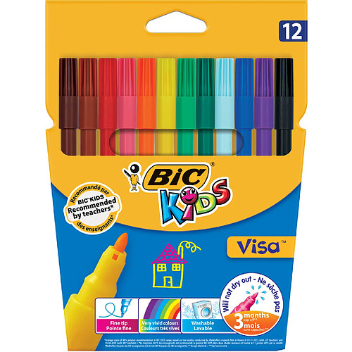 BIC KIDS Feutre Visa, étui en carton de 12 ()