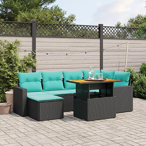 vidaXL Salon de jardin 11 pcs avec coussins beige résine tressée