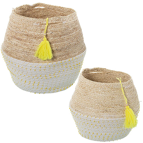 Lot de paniers Alexandra House Living 03777 Blanc osier Rotin Fibre naturelle (2 Unités)