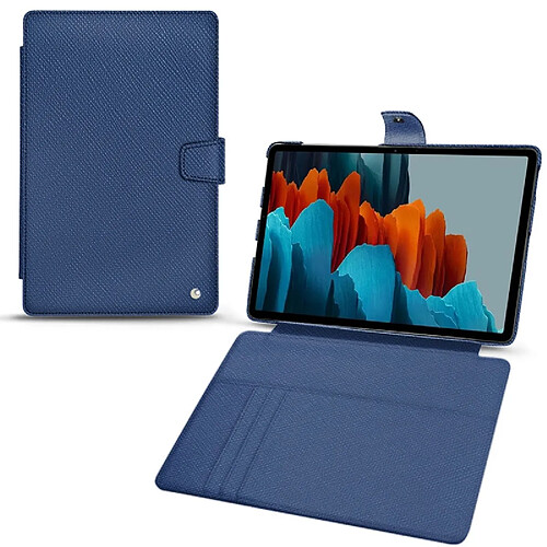 Housse cuir Samsung Galaxy Tab S7 - Rabat portefeuille - Bleu frisson ( Pantone #29588c ) - NOREVE