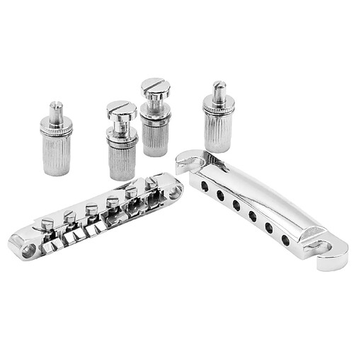 vhbw Cordier Stop Tail Sillet de chevalet pour guitares électriques p. ex. Gibson Les Paul, argent