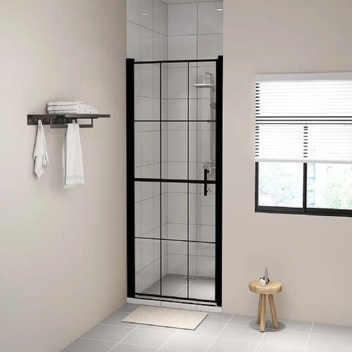 vidaXL Porte de douche Verre trempé 81x195 cm Noir