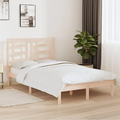 vidaXL Cadre de lit sans matelas 120x190 cm bois massif