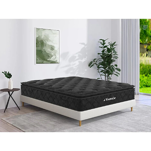 Vente-Unique Matelas 160 x 200 cm ressorts ensachés surmatelas intégré ép.28cm - BLACK DREAM de YSMÉE