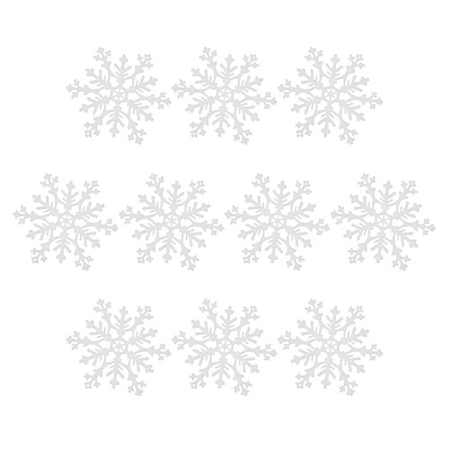 10pcs 10.5cm flocon de neige en plastique blanc pour les ornements de noël