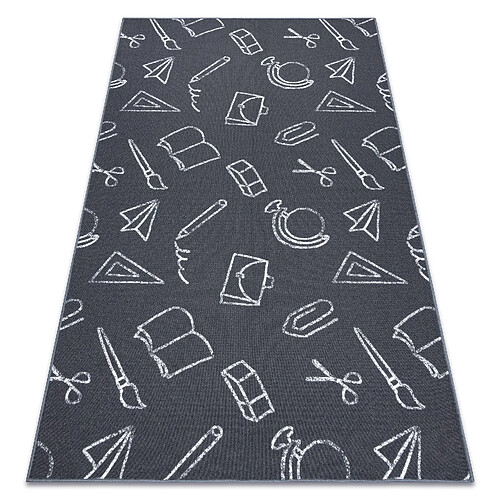 RUGSX Moquette pour enfants SCHOOL école gris 100x200 cm