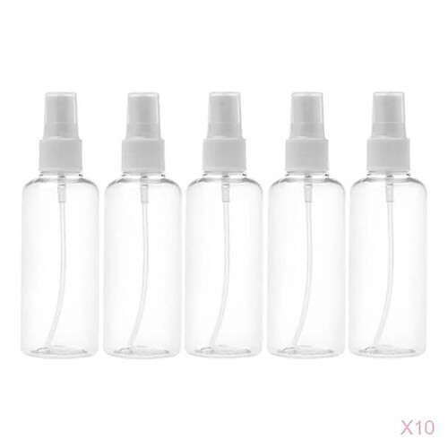 50pcs 100ml Bouteilles D'atomiseur Rechargeables Transparentes Avec Bouchon De Pompe Réutilisable