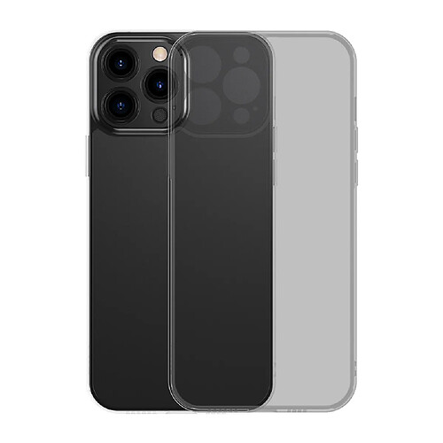 coque de protection baseus en verre givre pour iphone 13 pro max noir (arws000501)