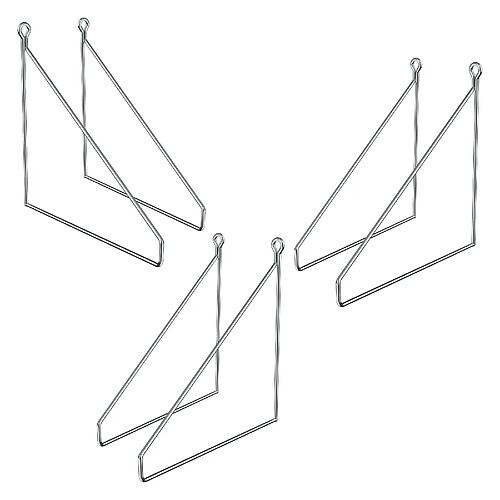 ML DESIGN MODERN LIVING Lot de 6 supports d'étagère murale équerre triangle en métal argent 250x250 mm