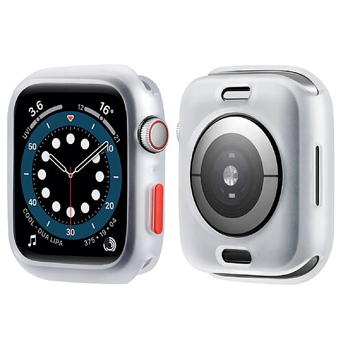 Coque en TPU couleur bonbon avec bouton fermé, transparent/rouge pour votre Apple Watch Series 7 45mm