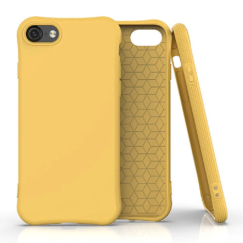 Coque en TPU mat souple jaune pour votre Apple iPhone 8/7 4.7 pouces