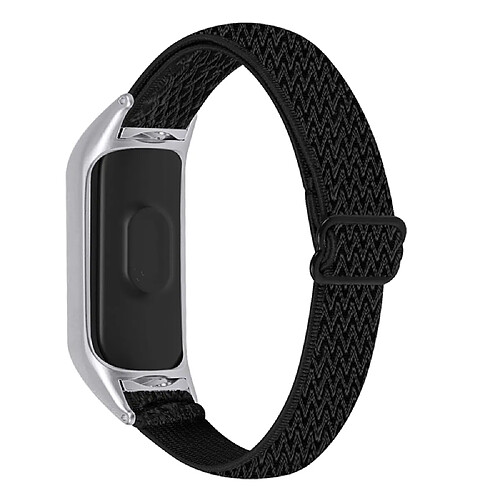 Bracelet en nylon tressée élastique réglable noir pour votre Xiaomi Mi Band 4/3