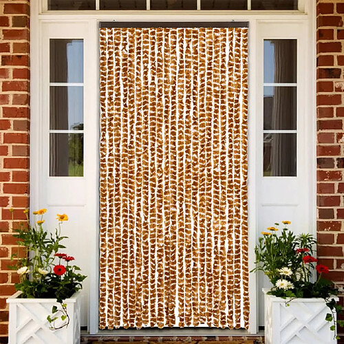 vidaXL Moustiquaire Ocre et blanc 90x220 cm Chenille