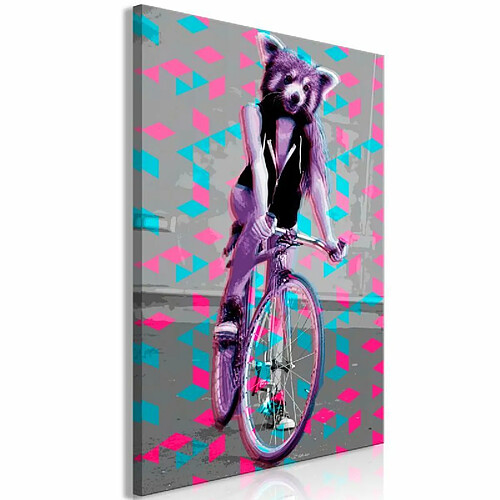 Paris Prix Tableau Imprimé Raccoon on the Bike 60 x 90 cm