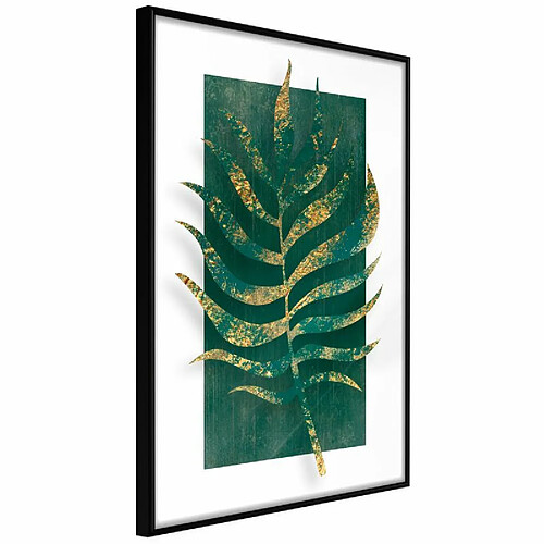 Paris Prix Affiche Murale Encadrée Gilded Palm Leaf 20 x 30 cm Noir