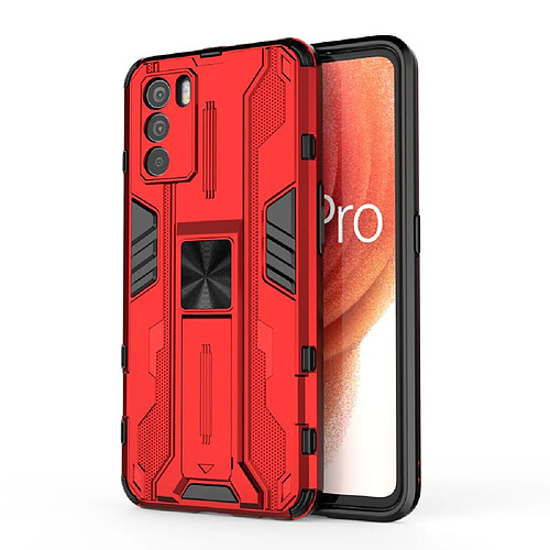 Coque en TPU antichoc, anti-rayures avec béquille, rouge pour votre Oppo K9 Pro