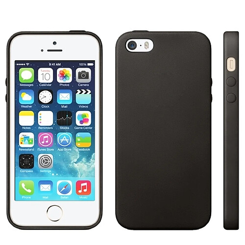 Wewoo Coque noir pour iPhone 5 & 5s & SE Design officiel TPU avec en cuir